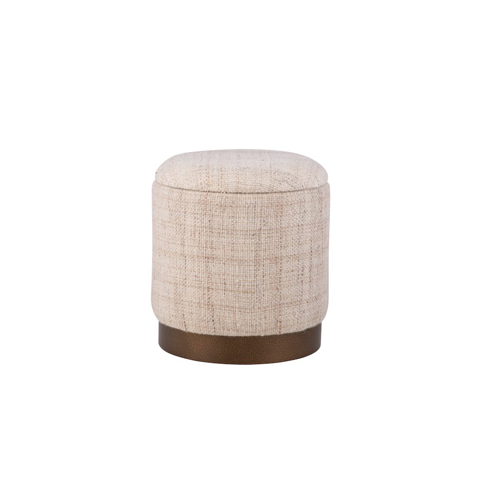 Handwoven Boreas Hammered Metal Storage Ottoman