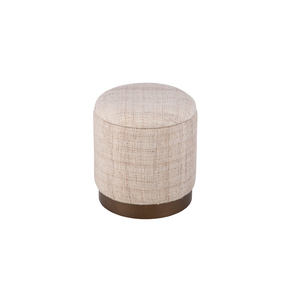 Handwoven Boreas Hammered Metal Storage Ottoman