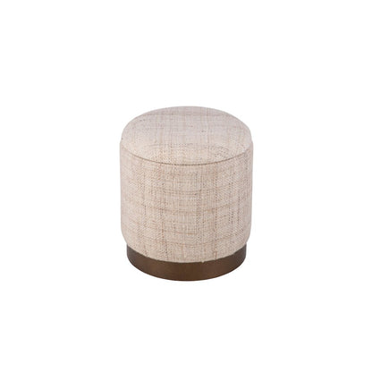 Handwoven Boreas Hammered Metal Storage Ottoman