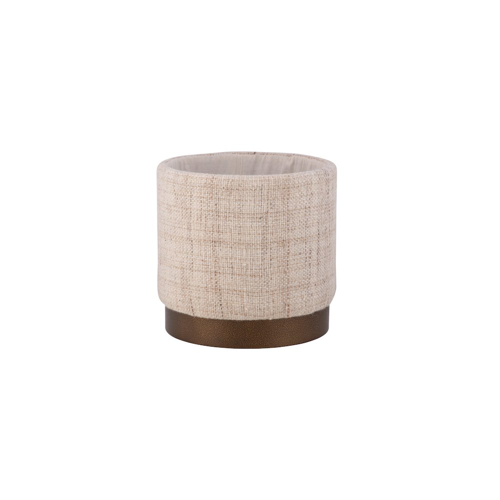 Handwoven Boreas Hammered Metal Storage Ottoman
