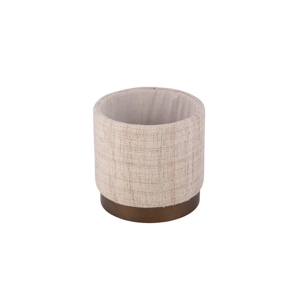 Handwoven Boreas Hammered Metal Storage Ottoman