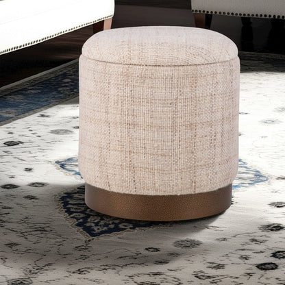 Handwoven Boreas Hammered Metal Storage Ottoman