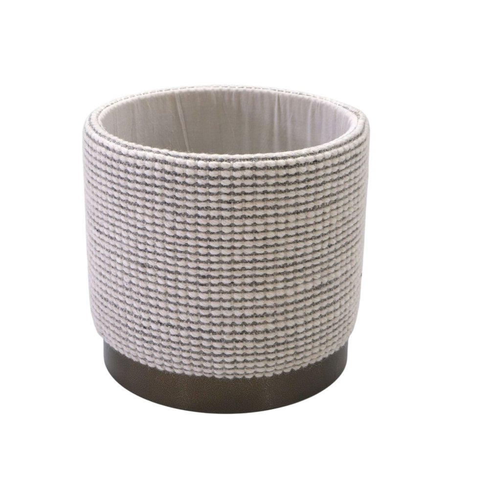 Handwoven Kratus Hammered Metal Storage Ottoman