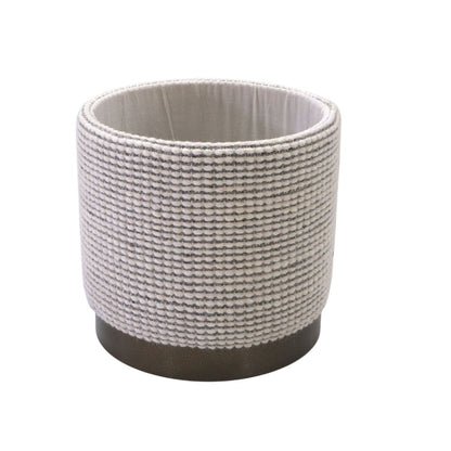 Handwoven Kratus Hammered Metal Storage Ottoman