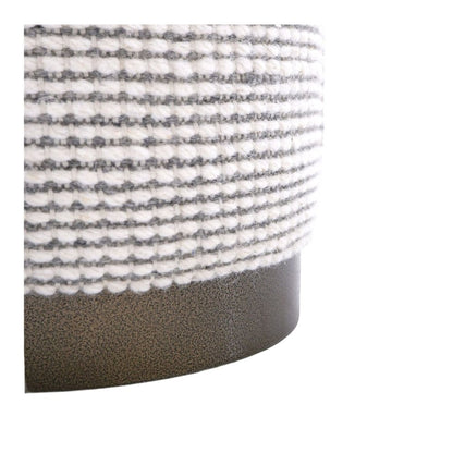 Handwoven Kratus Hammered Metal Storage Ottoman