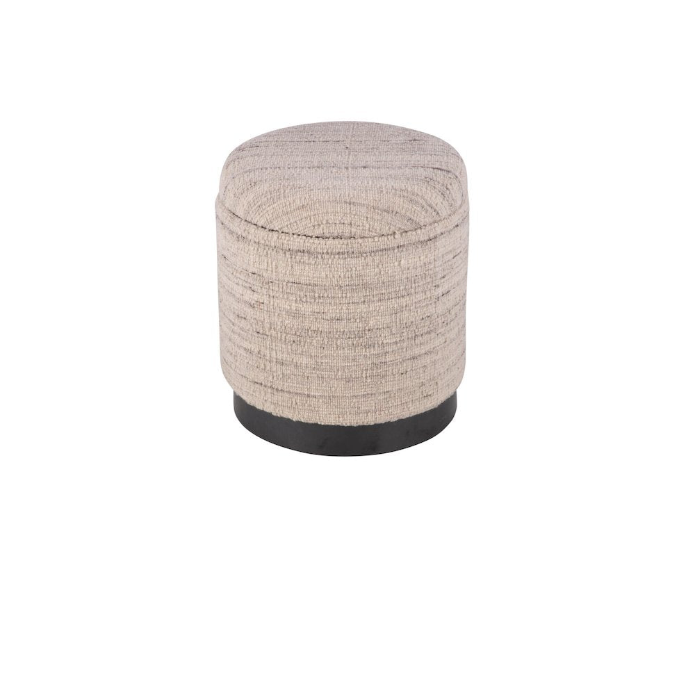Handwoven Triton Matte Black Base Storage Ottoman