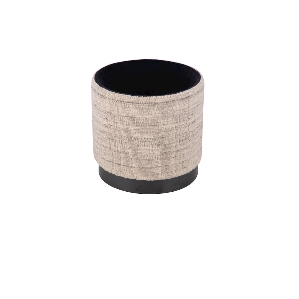 Handwoven Triton Matte Black Base Storage Ottoman