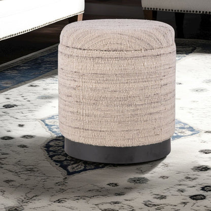 Handwoven Triton Matte Black Base Storage Ottoman