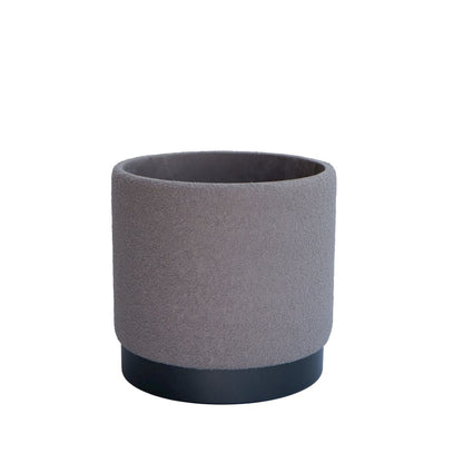 Handwoven Hephaestus Silver Boucle Storage Ottoman