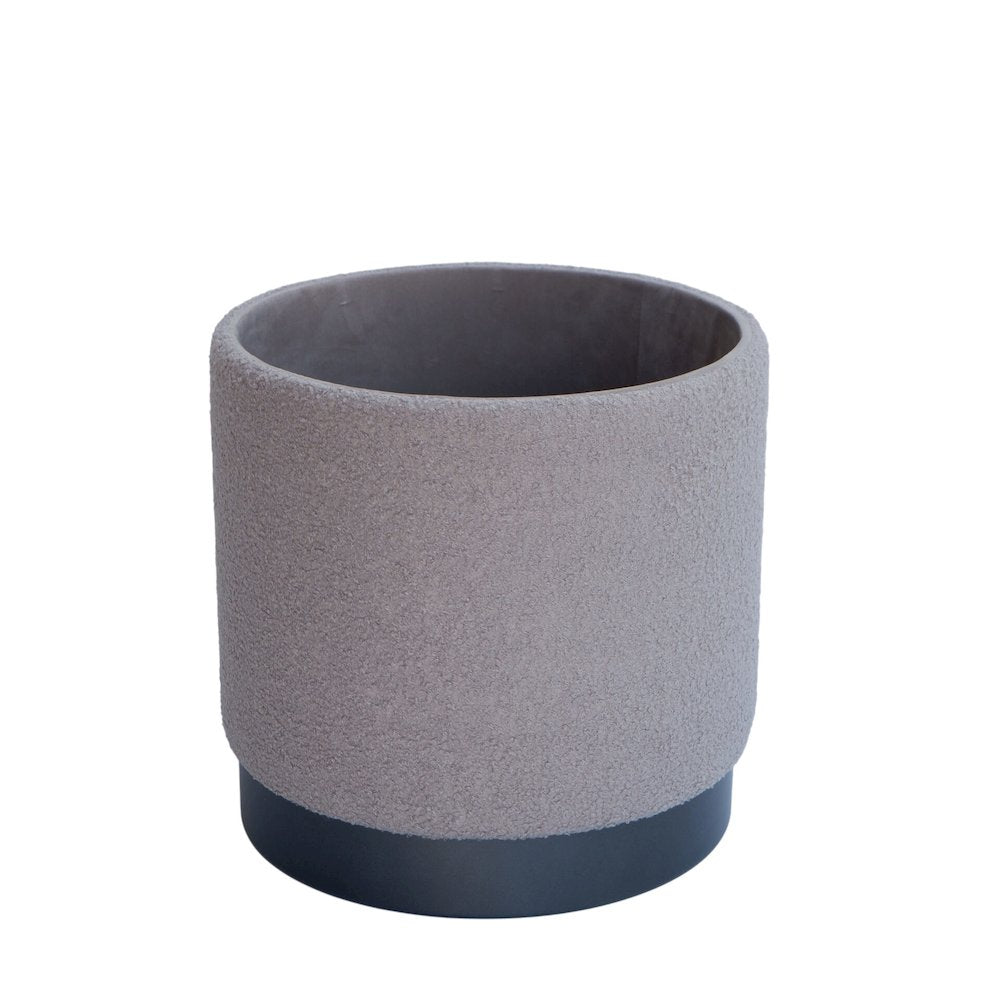 Handwoven Hephaestus Silver Boucle Storage Ottoman