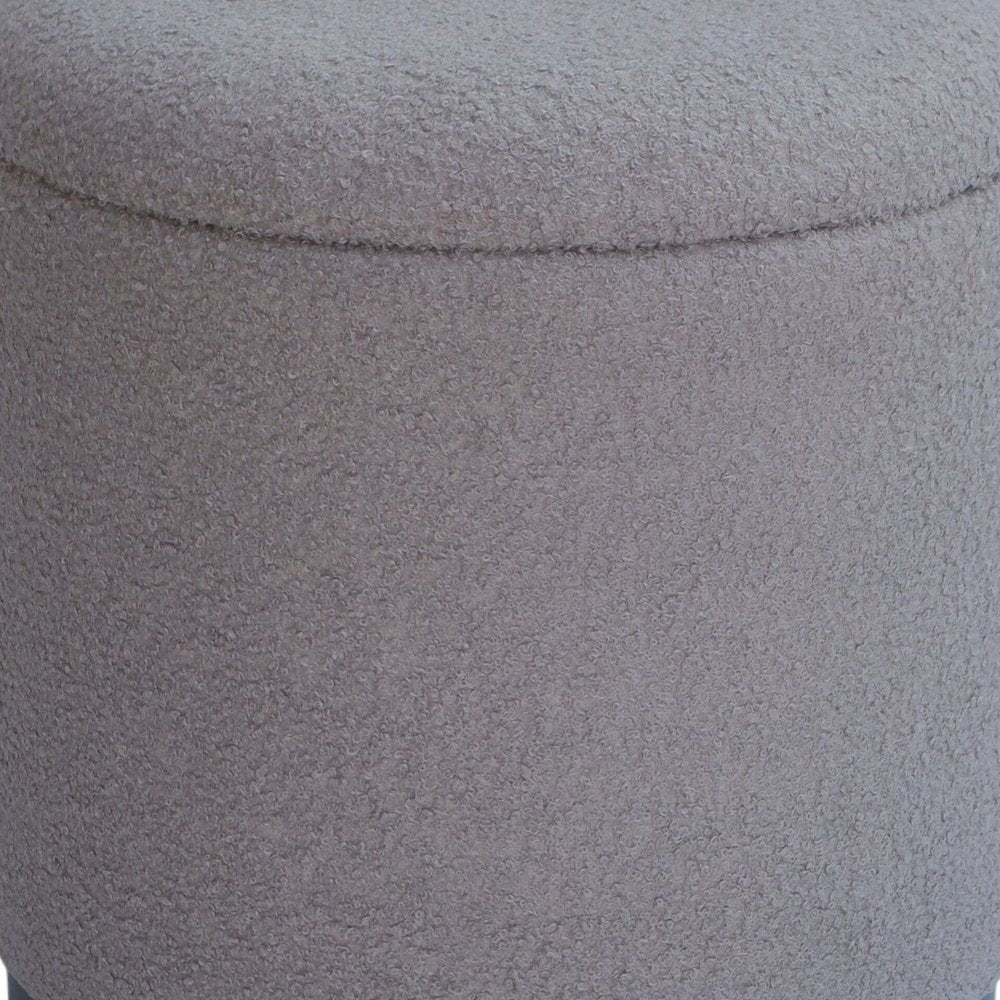 Handwoven Hephaestus Silver Boucle Storage Ottoman