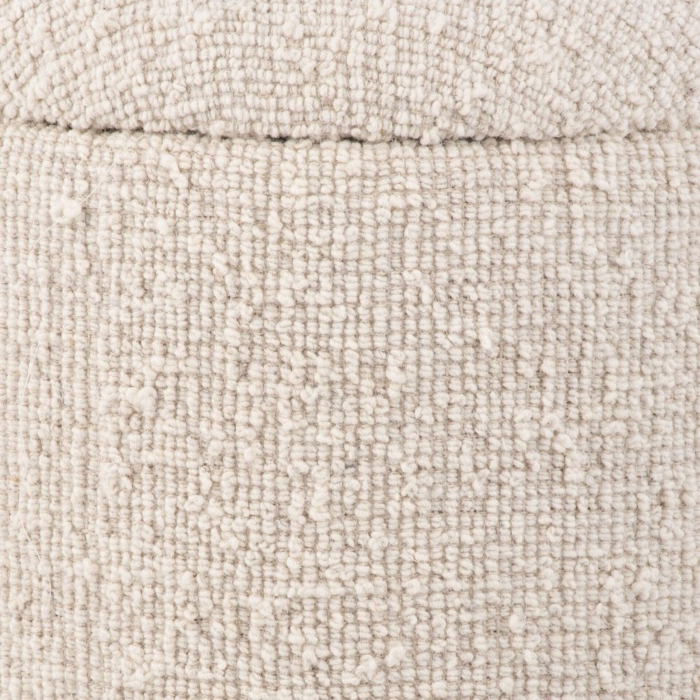 Handwoven Hestia Round Wood Base Storage Ottoman