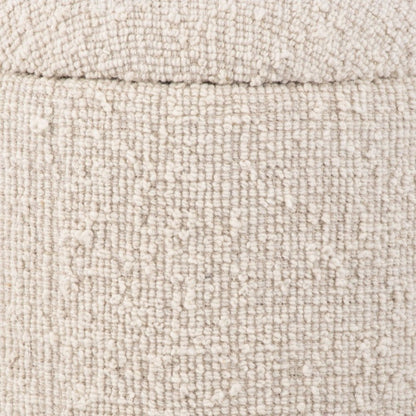 Handwoven Hestia Round Wood Base Storage Ottoman