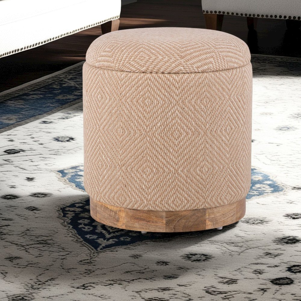 Handwoven Hesperus Diamond Juste Storage Ottoman