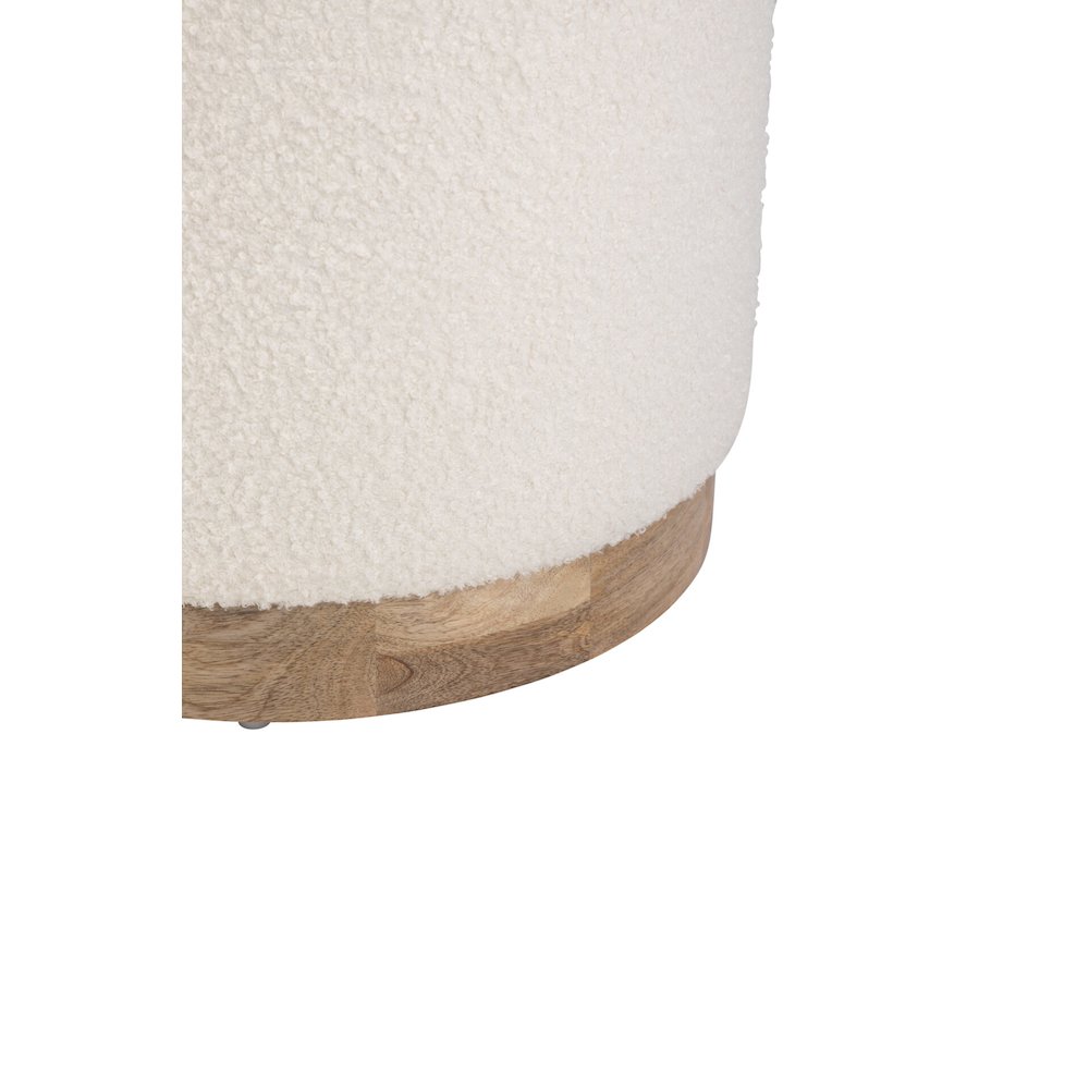 Handwoven Notus Ecru Boucle Storage Ottoman