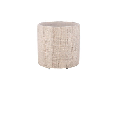 Handwoven Nereus Wood Top Storage Ottoman
