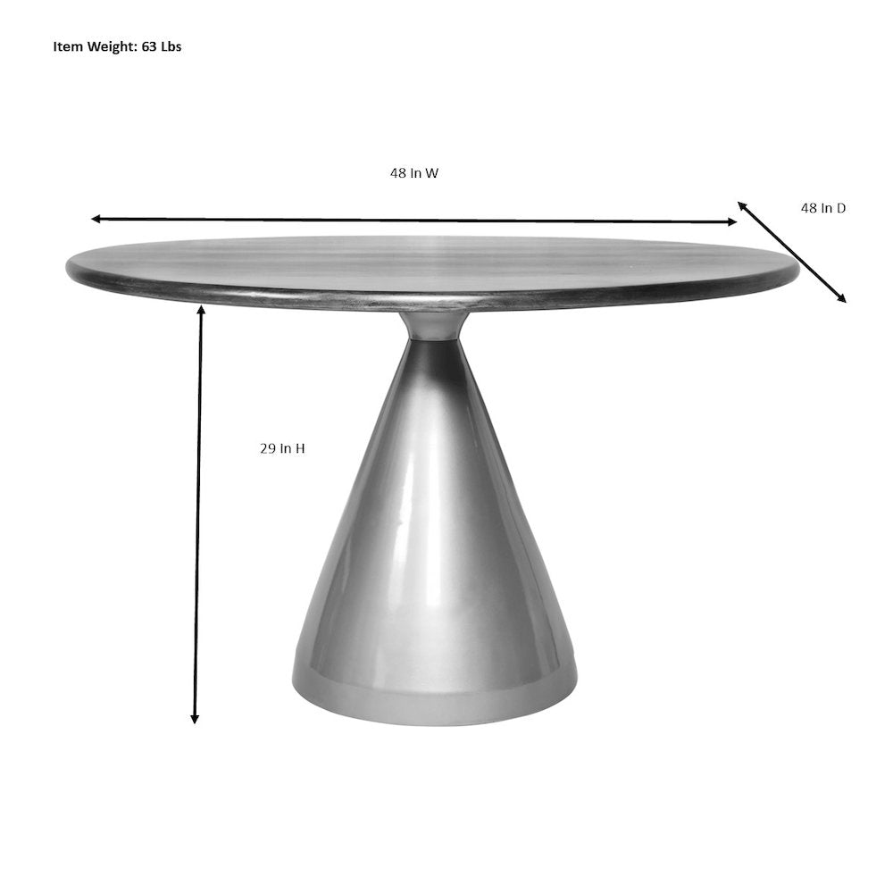 Gio 48" Pedestal Dining Table and 4 Laurant Upholstered Dining Chairs