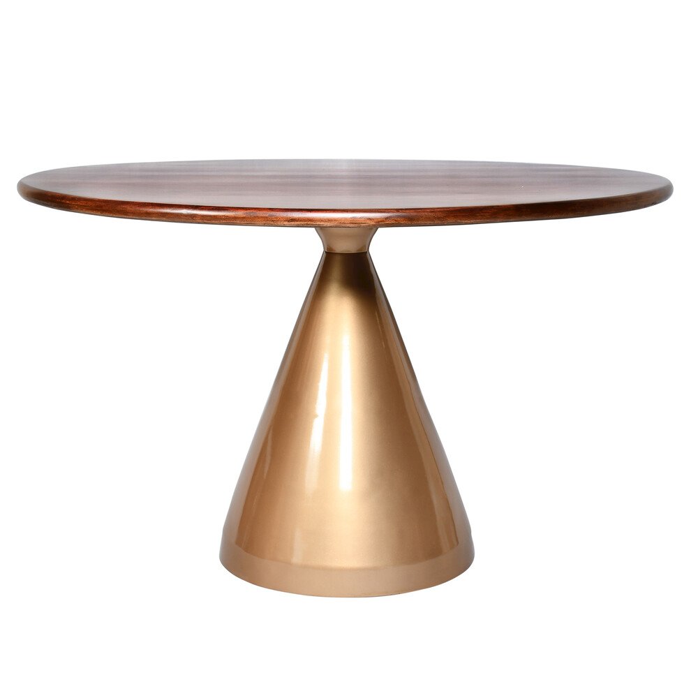 Gio 48" Pedestal Dining Table and 4 Laurant Upholstered Dining Chairs