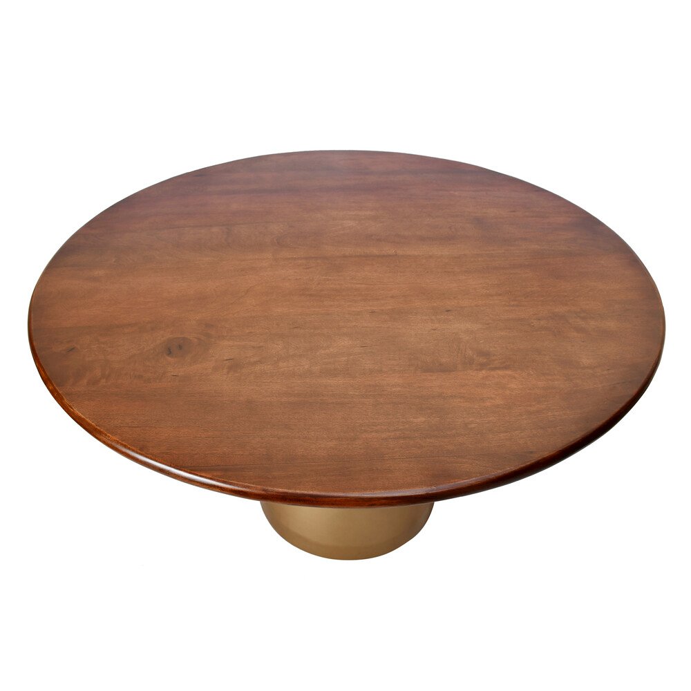 Gio 48" Pedestal Dining Table and 4 Laurant Upholstered Dining Chairs