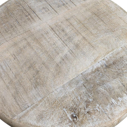 Justin Adjustable Barstool - Natural Driftwood Seat - Aged Iron Base