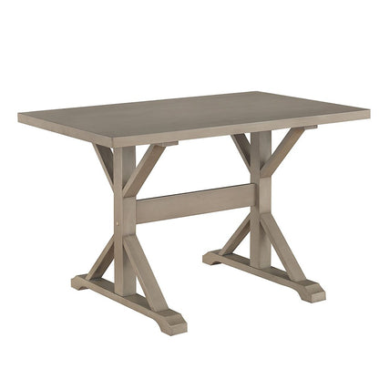 Florence Trestle Table and 4 Romero Parson Upholstered Chairs
