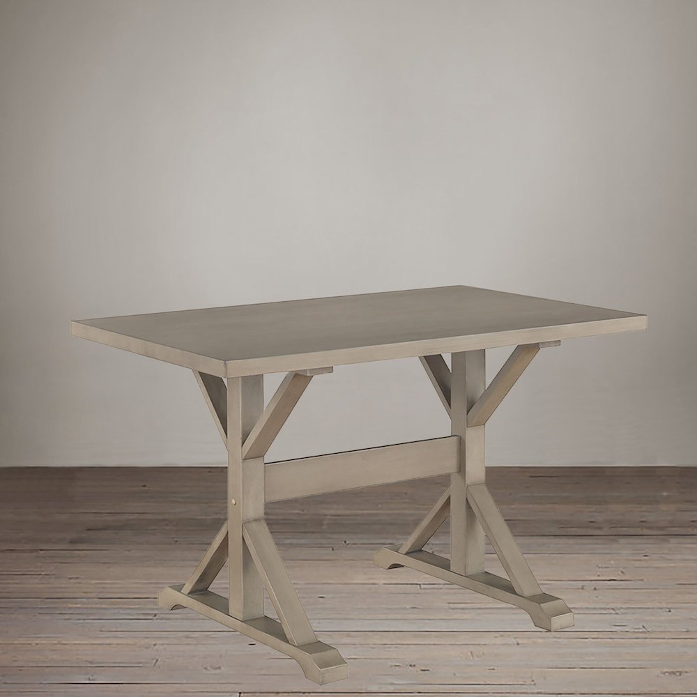 Florence Trestle Table and 4 Romero Parson Upholstered Chairs