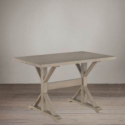 Florence Trestle Table and 4 Romero Parson Upholstered Chairs