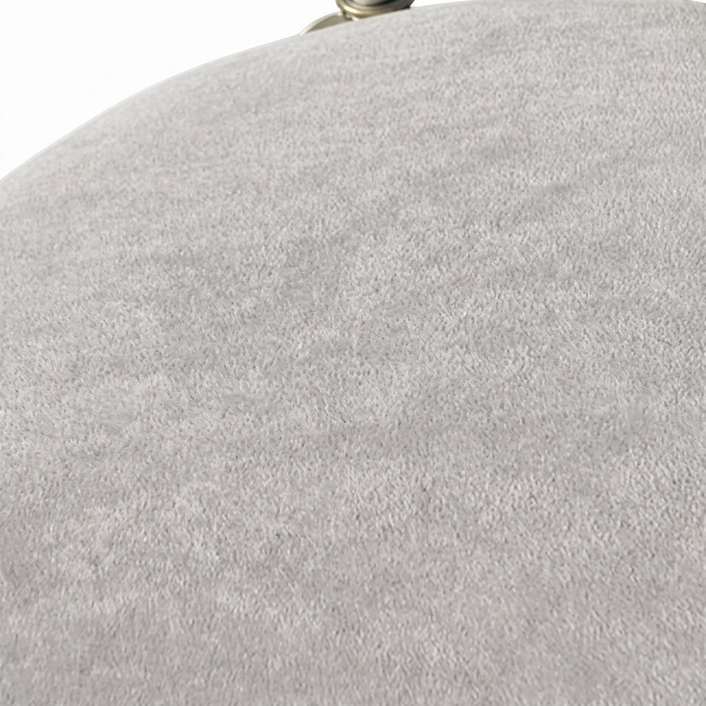 FurniFact Vanity Stool with Back and Foam-Cushioned Seat, Silver, Cream