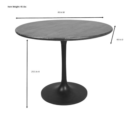 40" Round Dining Table and 4 Laurant Upholstered Dining Chairs