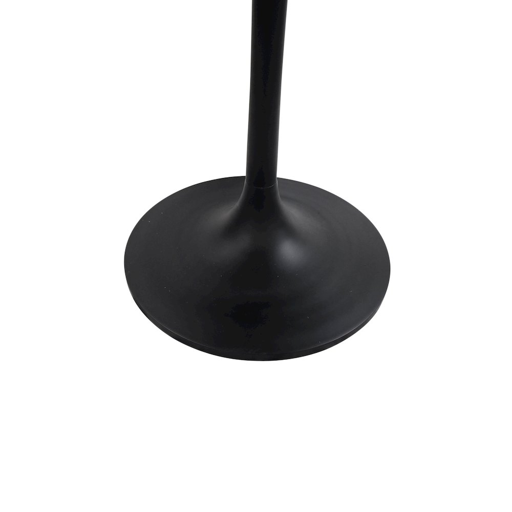 Alden Wood Top 40" Round Dining Table - Fog Gray Top - Black Base