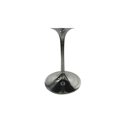 Alden Wood Top 40" Round Dining Table - Fog Gray Top - Chrome Base