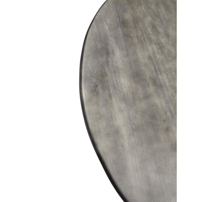 Alden Wood Top 40" Round Dining Table - Fog Gray Top - Chrome Base