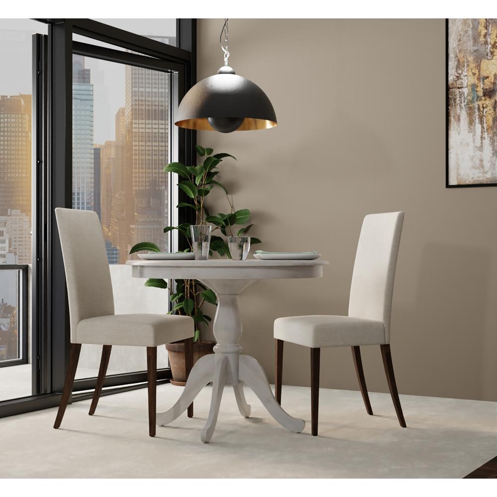 Fairview 36" Round Pedestal Dining Table - Whitewash