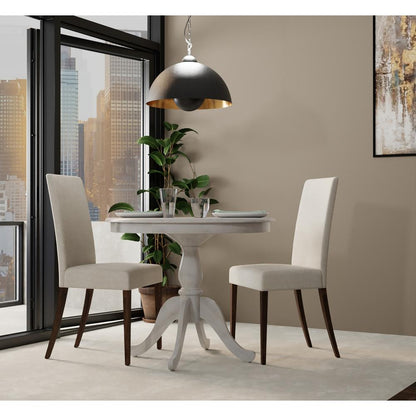 Fairview 36" Round Pedestal Dining Table - Whitewash