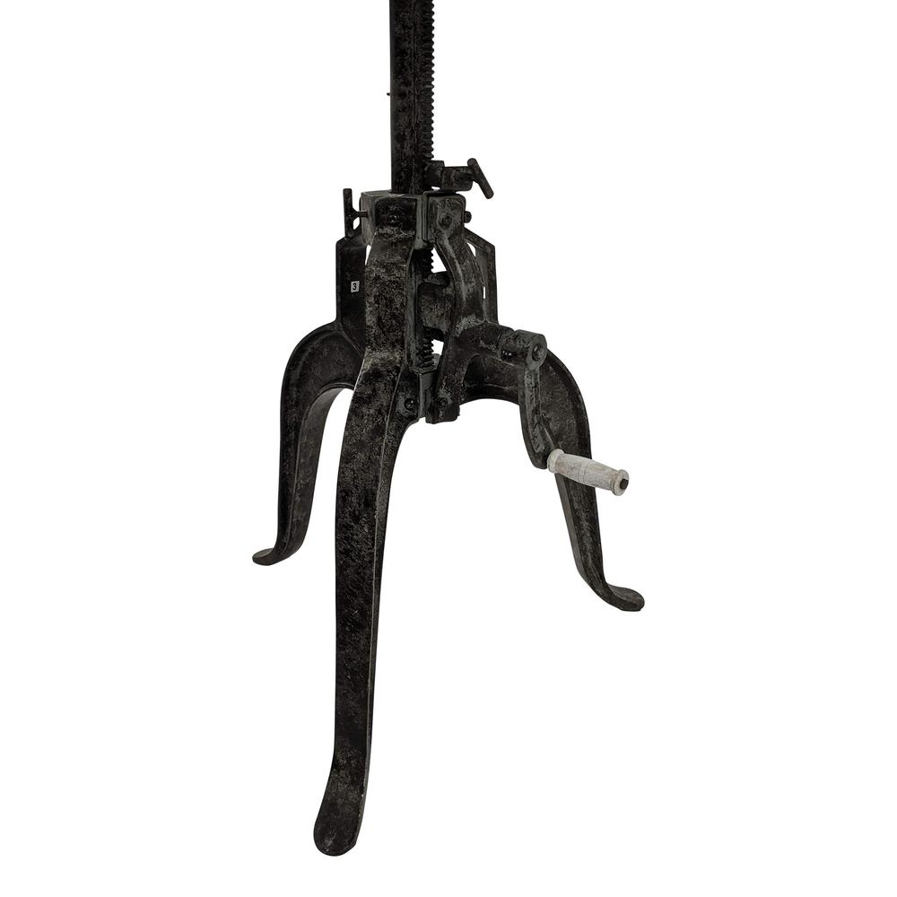 Bentley Adjustable Crank Table - Natural Driftwood Top - Aged Iron Base