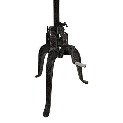 Bentley Adjustable Crank Table - Natural Driftwood Top - Aged Iron Base