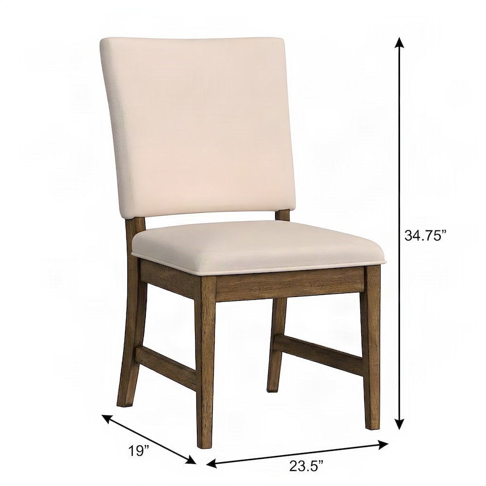Leucadia Ladderback Side Chair with Upholstered Seat (2 pack), Toasted Java
