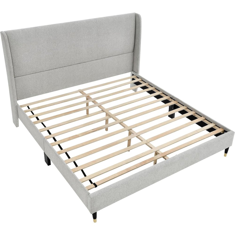 Rozitta Upholstered Wingback Platform Bed, Queen