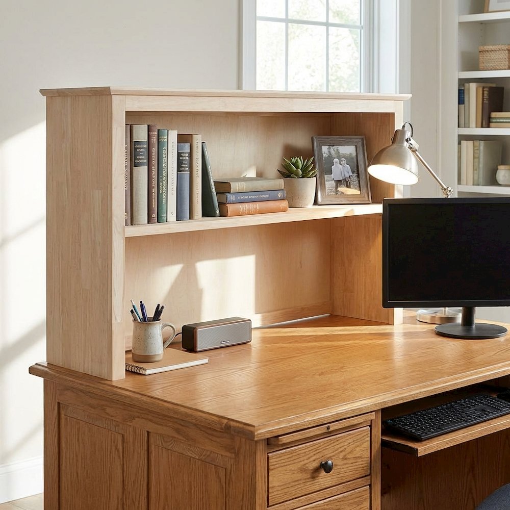 Unfinished Hutch for Office Desk with Modern Design and Sturdy Construction