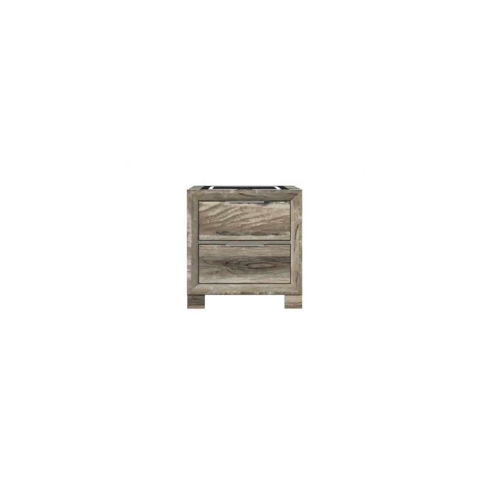 Callie Brown Nightstand With Wc Platform And Led Speaker