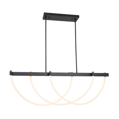 Cascata Collection Island Light Black and Brushed Brass
