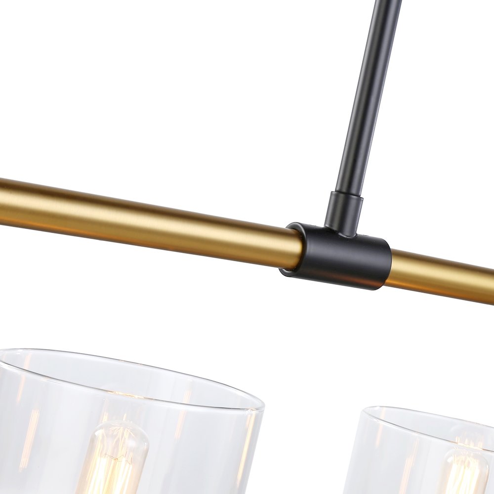 Cheshire Collection 5Light Island Light, Black & Brass