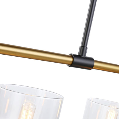 Cheshire Collection 5Light Island Light, Black & Brass