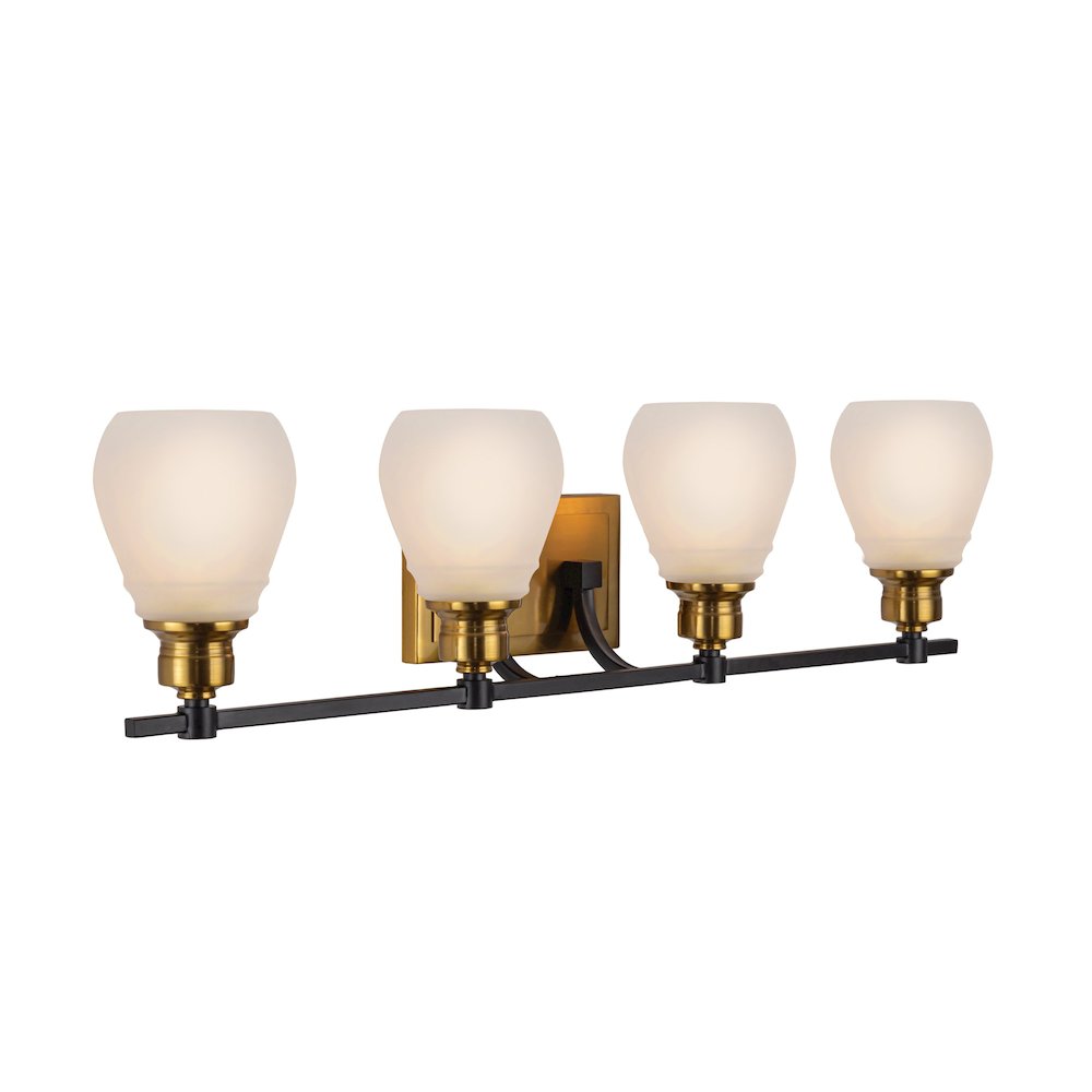 Nelson Collection 4Light Bathroom Brass & Black