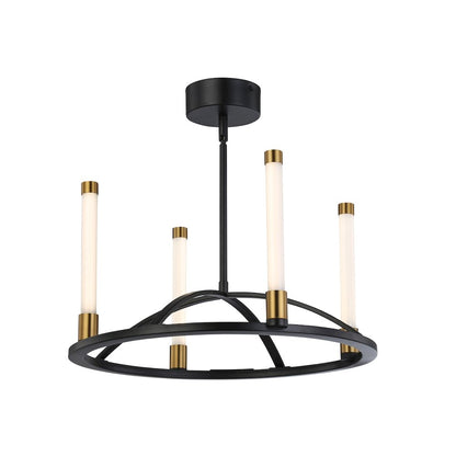 Infiniti Collection 4Light Integrated LED Chandelier, Matte Black & Brass