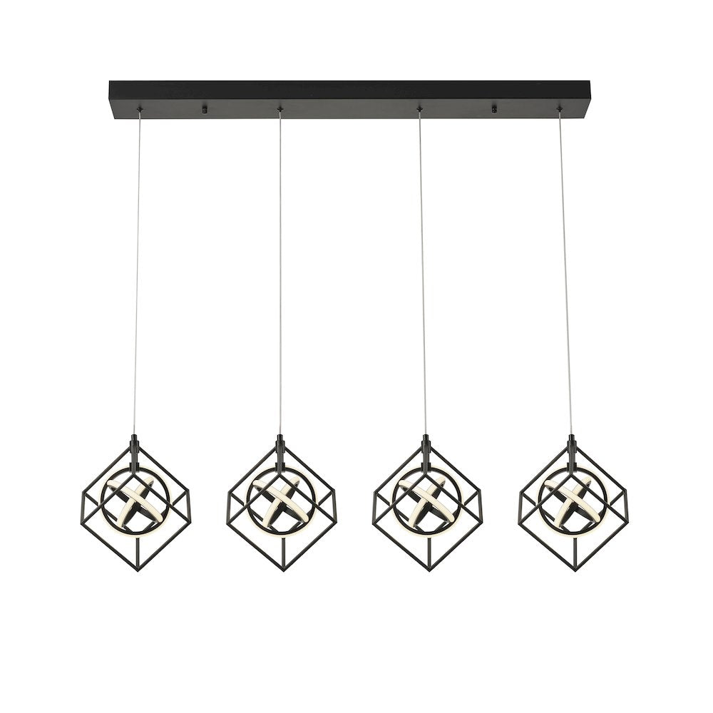 Tulip Collection Integrated LED 4Light Island Light, Matte Black