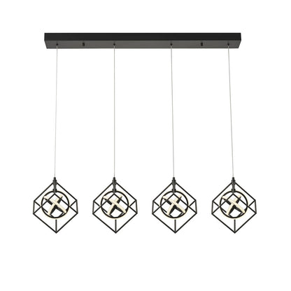 Tulip Collection Integrated LED 4Light Island Light, Matte Black