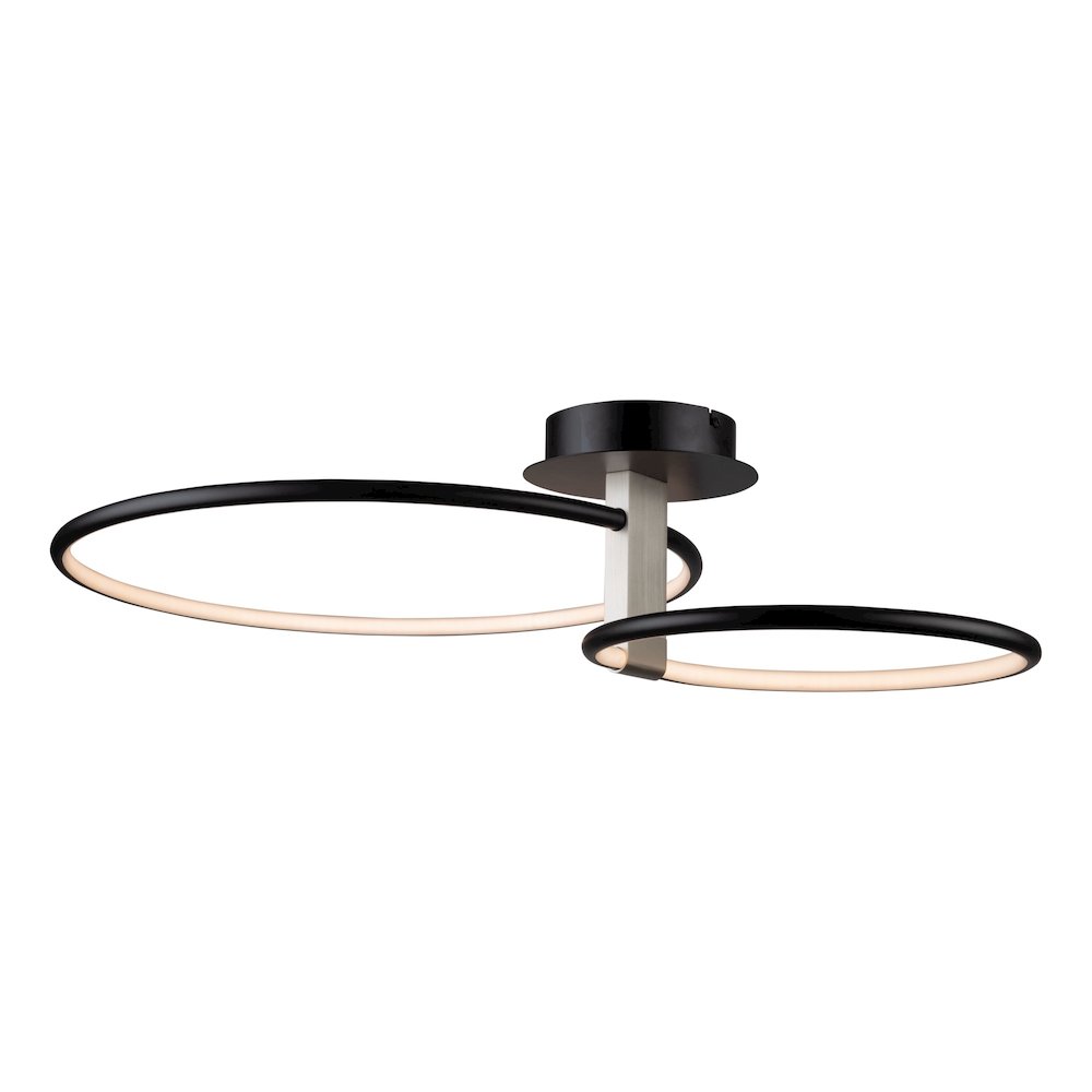 Halo Collection Integrated LED SemiFlush Mount, Black