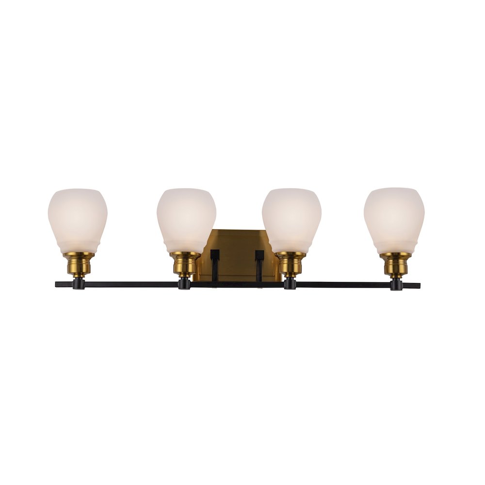 Nelson Collection 4Light Bathroom Brass & Black