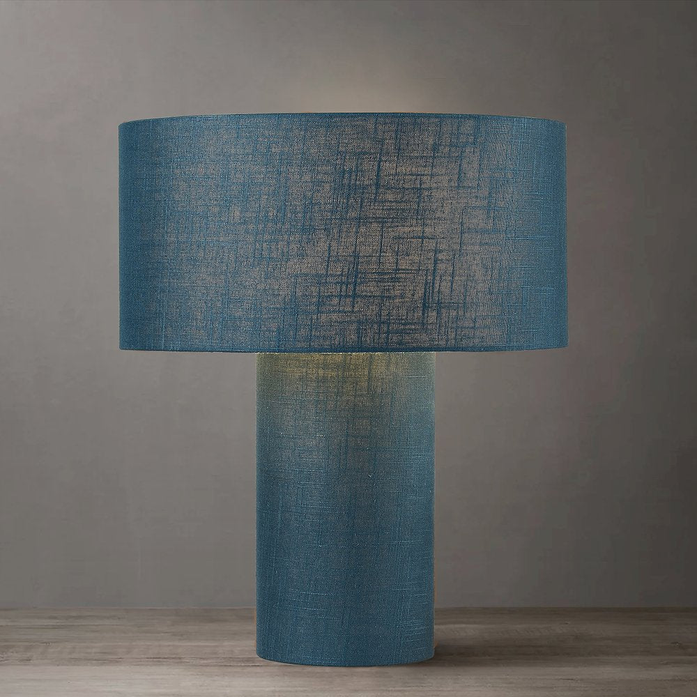 Moonlight Table Lamp -  Pool Blue Linen Shade, Dimmer Switch